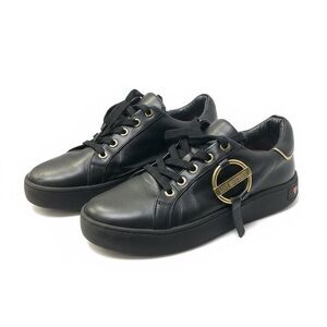 👟 Love Moschino Black‎ Gold Heart Sneakers Sz 39 EU | Street Chic Luxury Vibes
